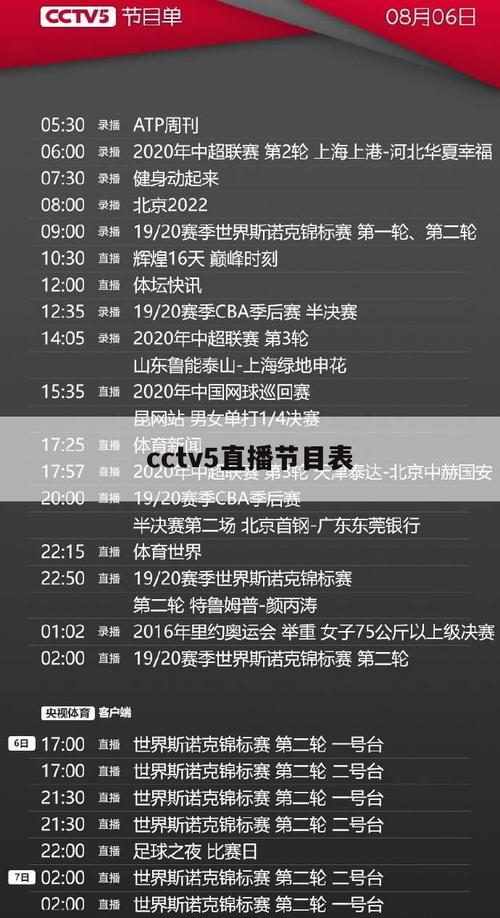cctv5在线直播cctv5节目表